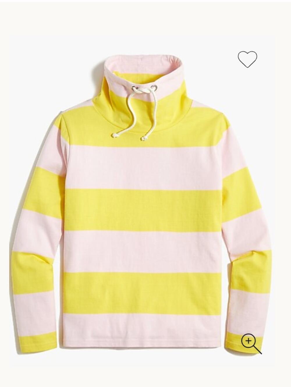 J. CREW Yellow Pink Striped Funnelneck Top // S AW631